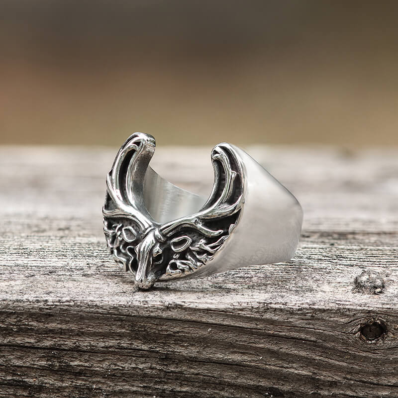 Christmas Elk Stainless Steel Animal Ring | Gthic.com