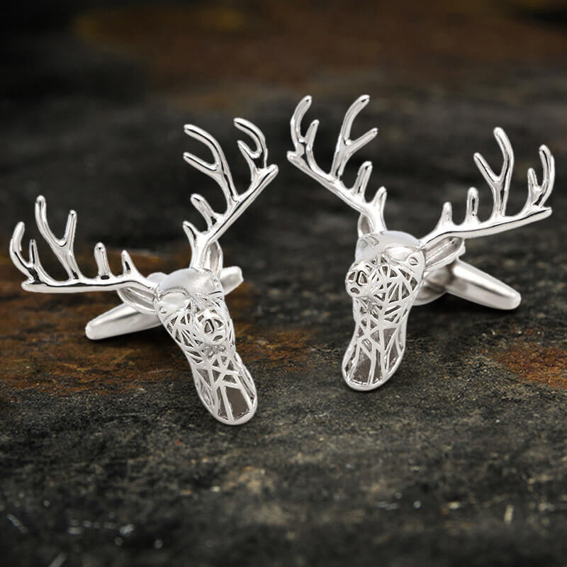 Christmas Reindeer Bullet Back Brass Cufflinks | Gthic.com
