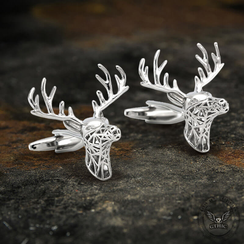 Christmas Reindeer Bullet Back Brass Cufflinks | Gthic.com