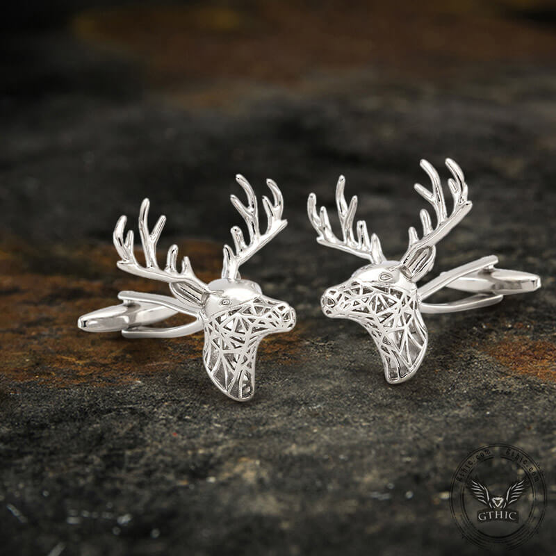 Christmas Reindeer Bullet Back Brass Cufflinks | Gthic.com