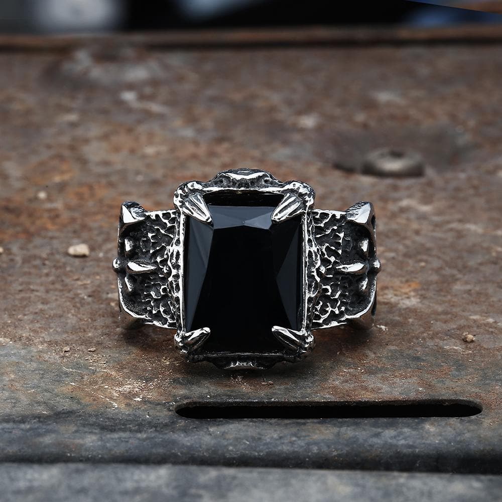 Classic Claw Stainless Steel CZ Ring | Gthic.com