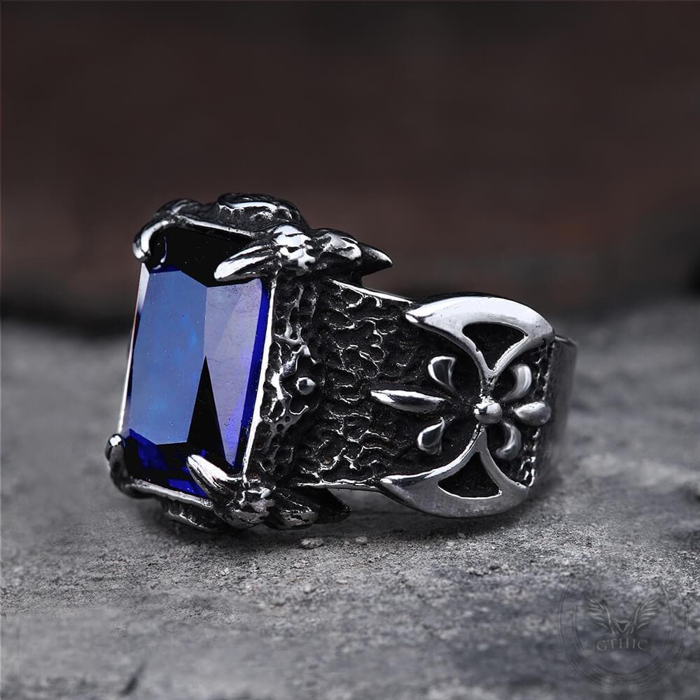 Classic Claw Stainless Steel CZ Ring | Gthic.com