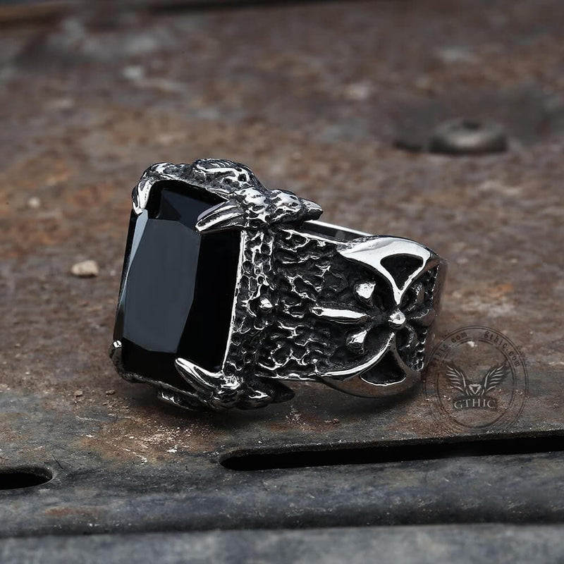 Classic Claw Stainless Steel CZ Ring | Gthic.com