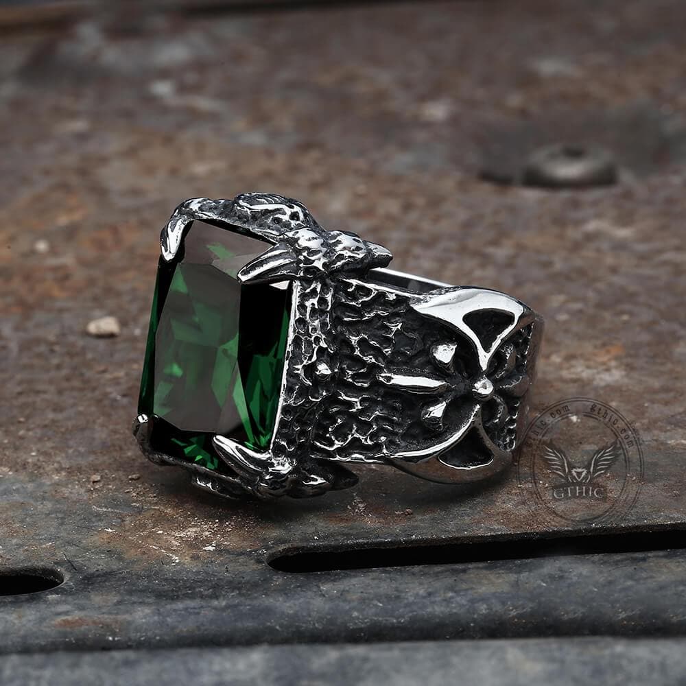 Classic Claw Stainless Steel CZ Ring | Gthic.com