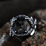 Classic Cross Knot Stainless Steel CZ Ring