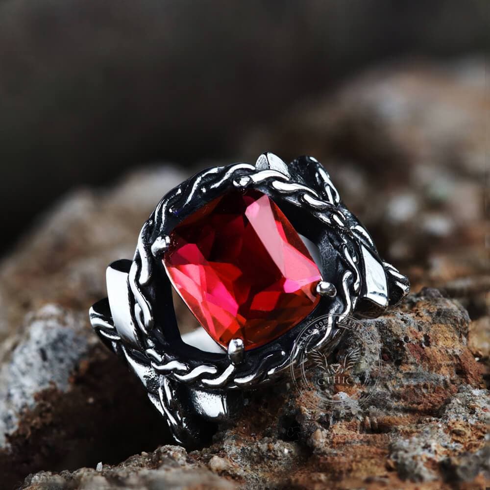 Classic Cross Knot Stainless Steel CZ Flower Ring | Gthic.com