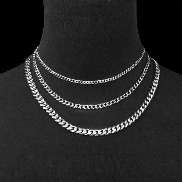 Stainless Chain Necklace for Men Women Link Chain Black Gold Silver Color  Punk Choker Fashion Male Jewelry Gift Black 3mm x 50cm 