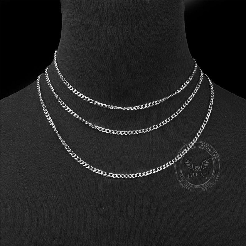 Classic Cuban Link Stainless Steel Chain Necklace 03 | Gthic.com