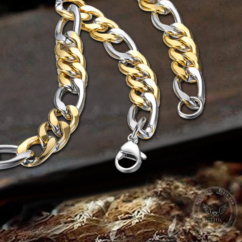 Classic Cuban Stainless Steel Figaro Chain | Gthic.com