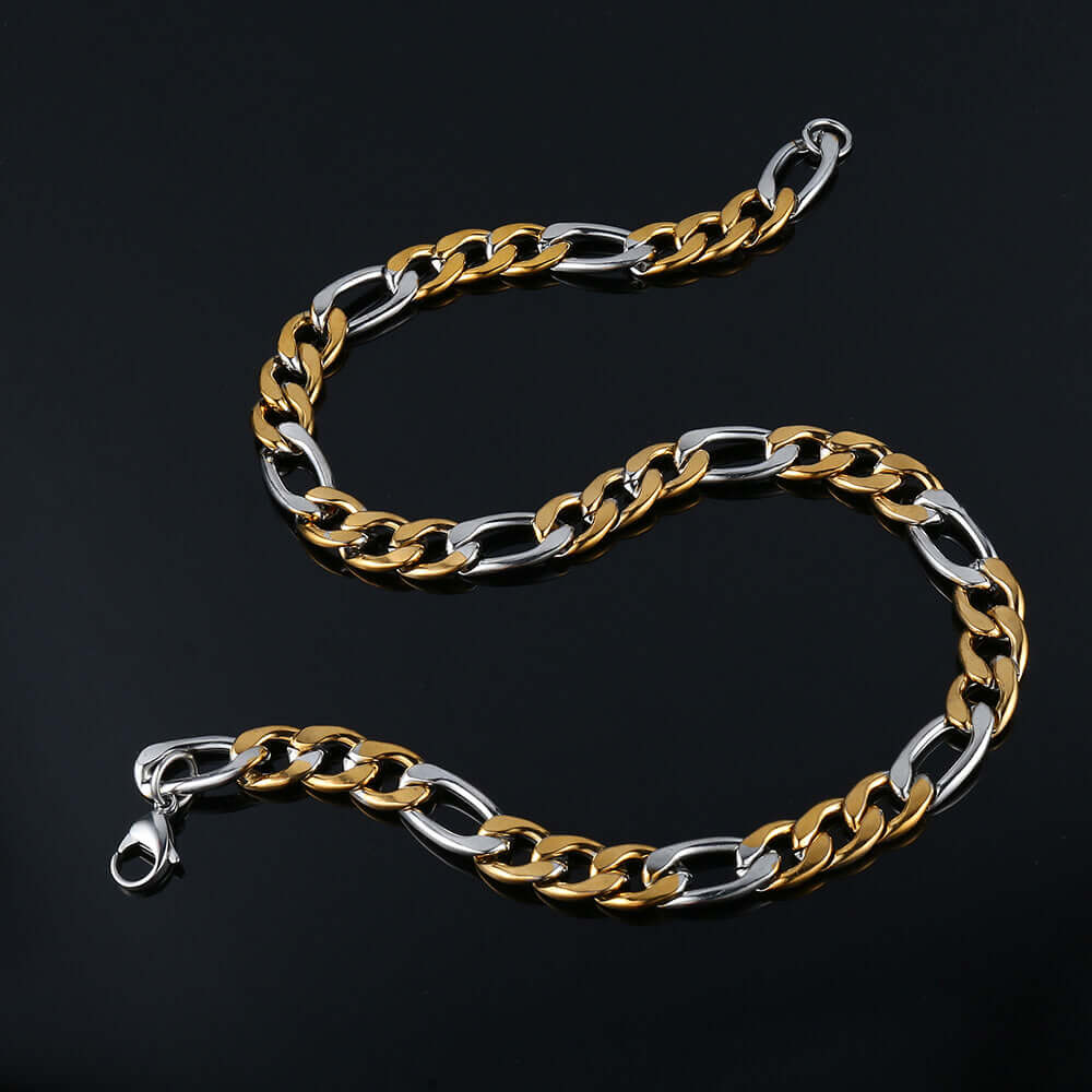 Classic Cuban Stainless Steel Figaro Chain | Gthic.com