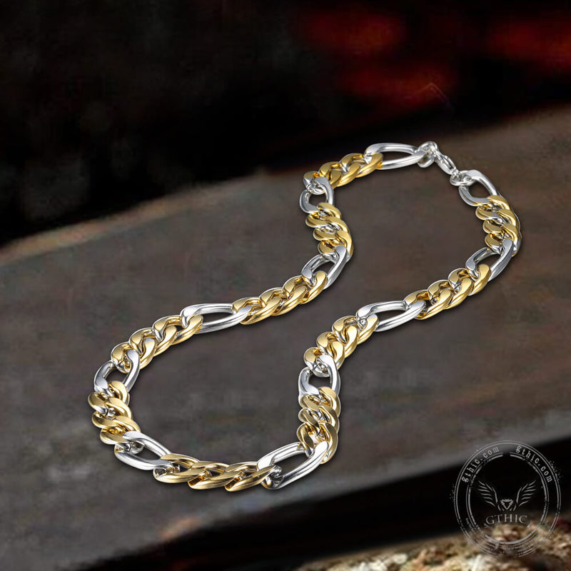 Classic Cuban Stainless Steel Figaro Chain