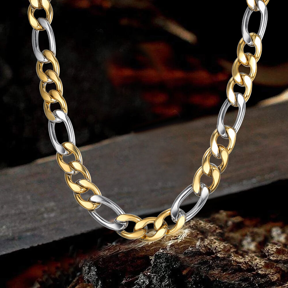Classic Cuban Stainless Steel Figaro Chain | Gthic.com