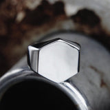 Classic Hexagon Stainless Steel Ring 04 | Gthic.com