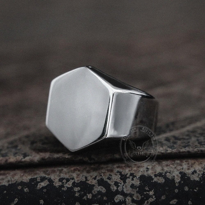 Classic Hexagon Stainless Steel Ring 01 | Gthic.com