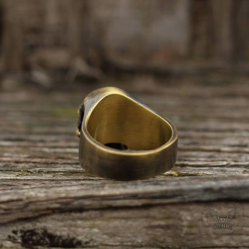 Classic Locomotive Skull Ring 03 | Gthic.com