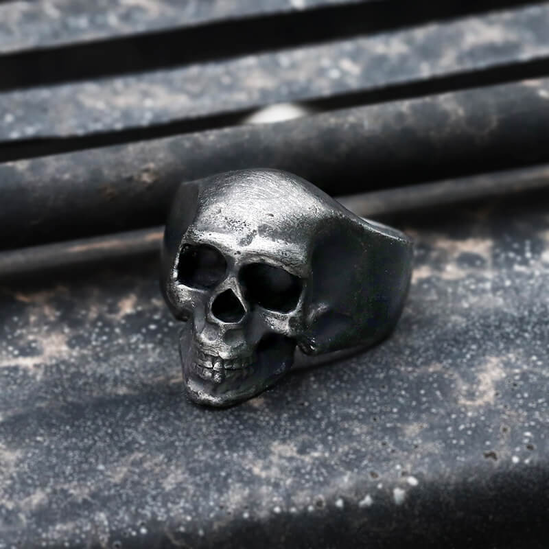Classic Locomotive Stainless Steel Skull Ring | Gthic.com