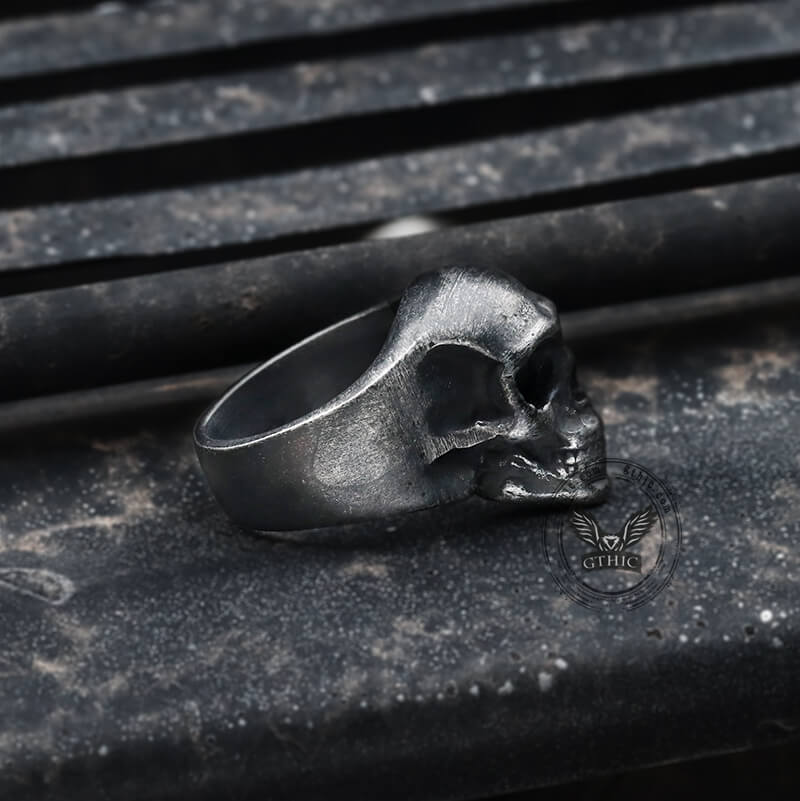 Classic Locomotive Stainless Steel Skull Ring | Gthic.com