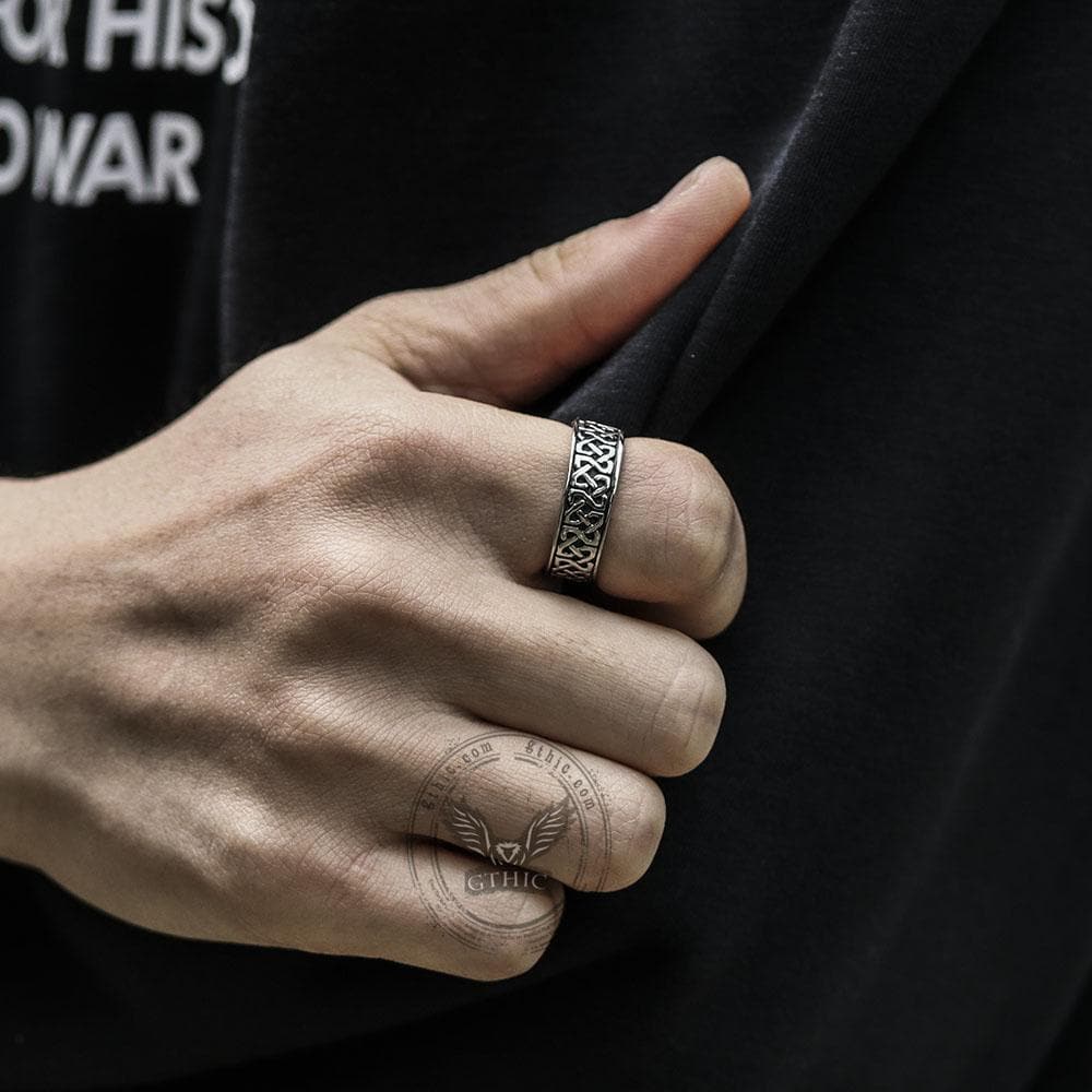Classic Pattern Stainless Steel Ring 02 | Gthic.com