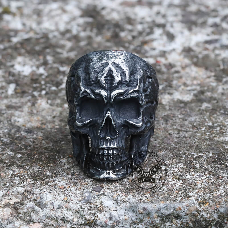 Classic Skull Stainless Steel Ring | Gthic.com