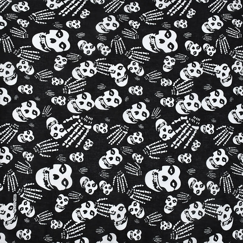 Classic Skulls Print Cotton Square Scarf | Gthic.com