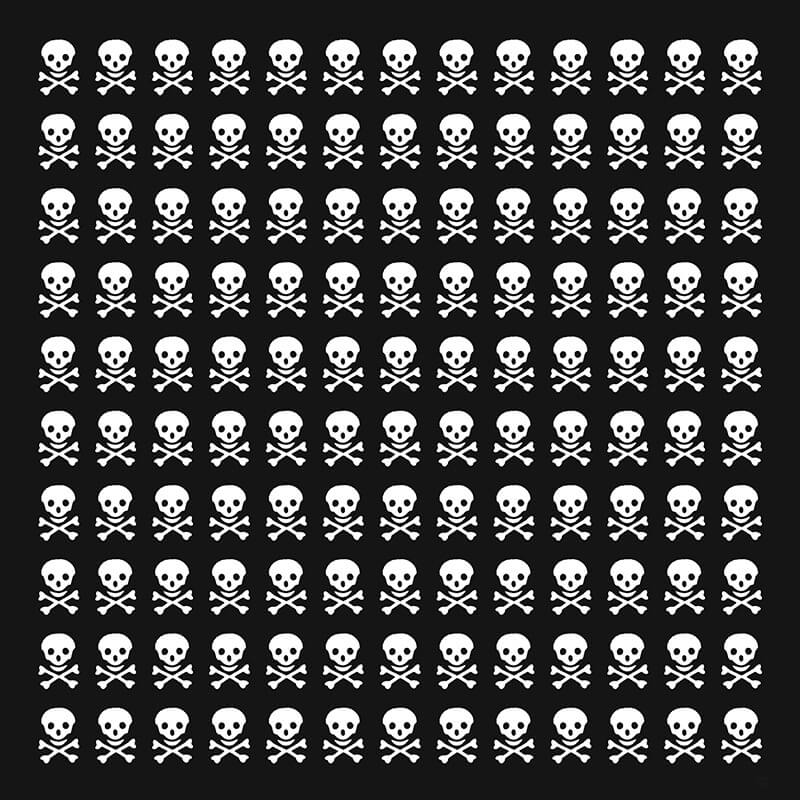 Classic Skulls Print Cotton Square Scarf | Gthic.com