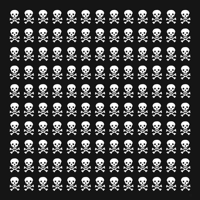 Classic Skulls Print Cotton Square Scarf | Gthic.com