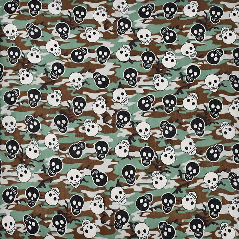 Classic Skulls Print Cotton Square Scarf | Gthic.com