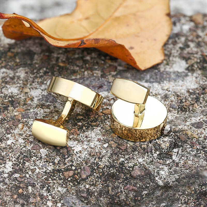 Clockwork Mechanical Watch Brass Cufflinks
