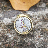 Clockwork Mechanical Watch Copper Cufflinks 03 | Gthic.com