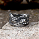 Cobra Twist Snake Stainless Steel Ring | Gthic.com