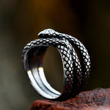 Cobra Twist Snake Stainless Steel Ring | Gthic.com