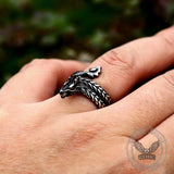 Coiled Dragon Stainless Steel Animal Ring 02 B | Gthic.com