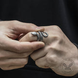 Coiled Snake Sterling Silver Ring 02 | Gthic.com