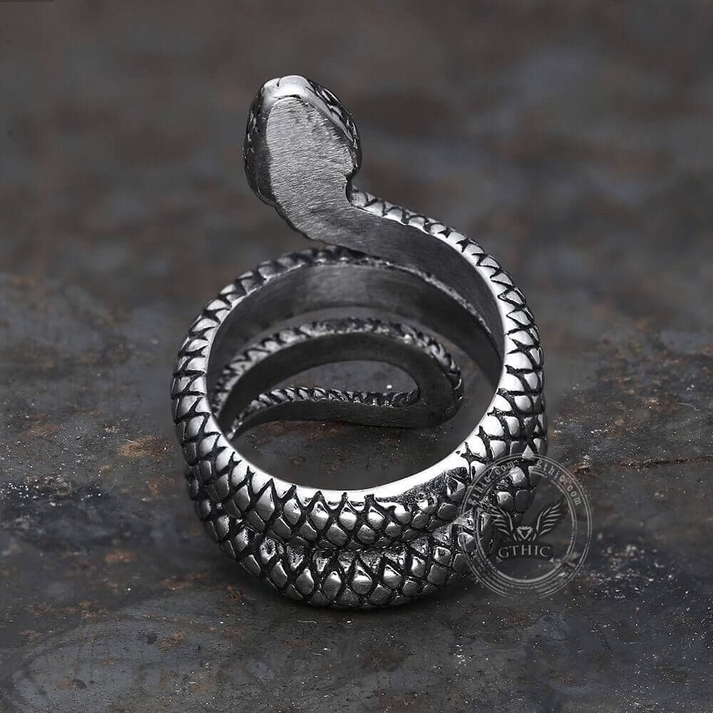 Coiled Snake Stainless Steel Ring – GTHIC