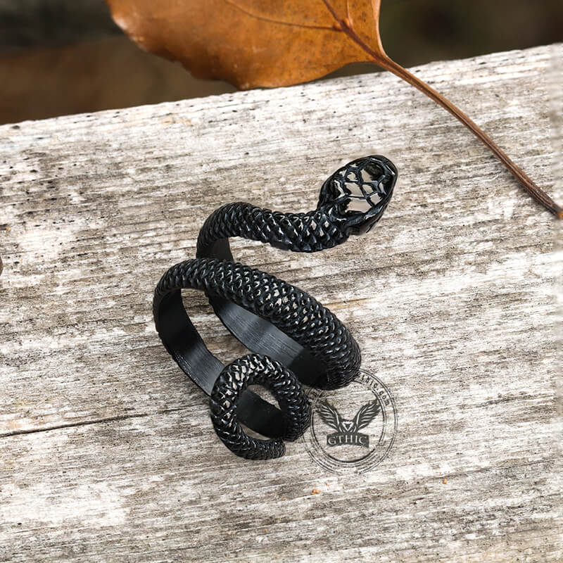 Black Snake Open Ring | Boho Chick Nails