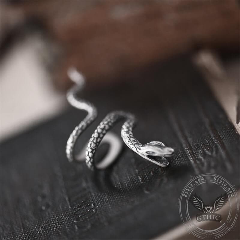 Coiled Snake Sterling Silver Ear Cuffs 03 | Gthic.com