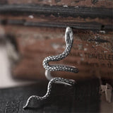 Coiled Snake Sterling Silver Ear Cuffs 01 | Gthic.com