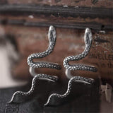 Coiled Snake Sterling Silver Ear Cuffs