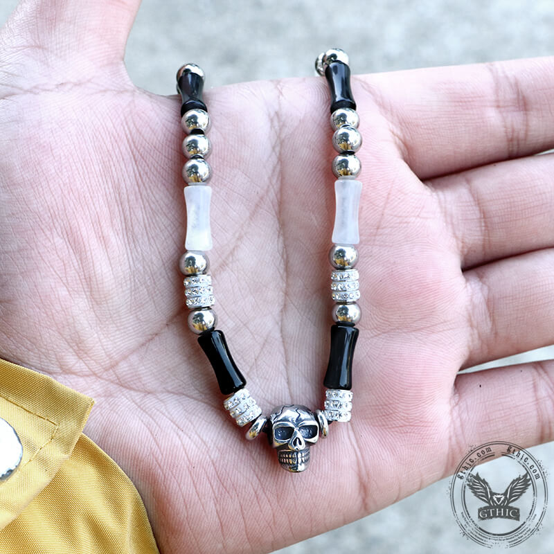 Silver skull bead Tiger Eye Beads Rosary Catholic India | Ubuy