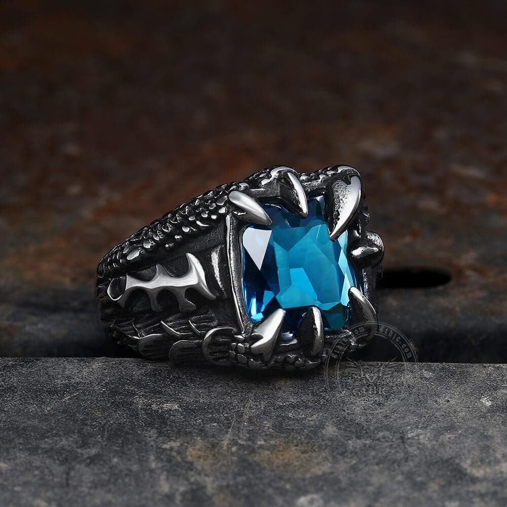 Cool Dragon Claw Stainless Steel CZ Ring | Gthic.com