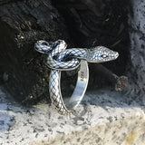 Covetous Silver Serpent Sterling Silver Ring | Gthic.com