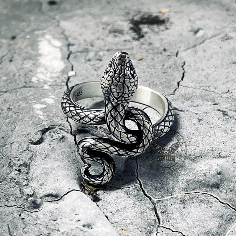 The Three-Headed Serpent Sterling Silver Snake Ring – GTHIC