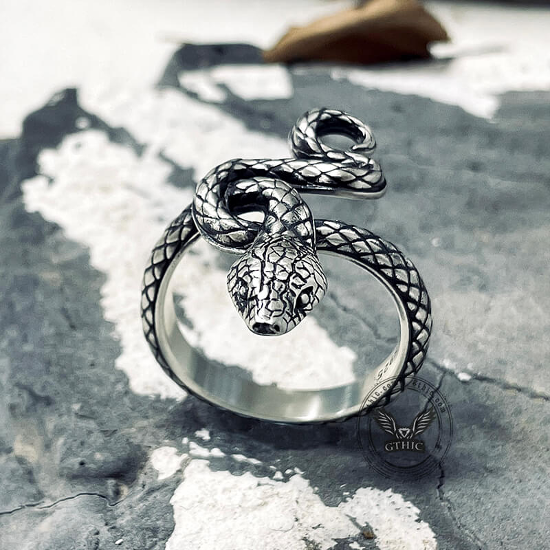 Covetous Silver Serpent Sterling Silver Ring | Gthic.com
