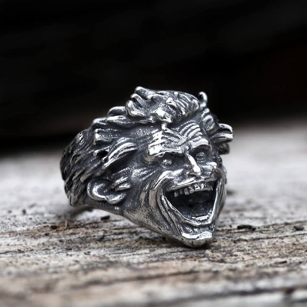 Crazy Clown Stainless Steel Ring | Gthic.com