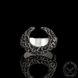 Crescent Moon And Star Sterling Silver Ring | Gthic.com