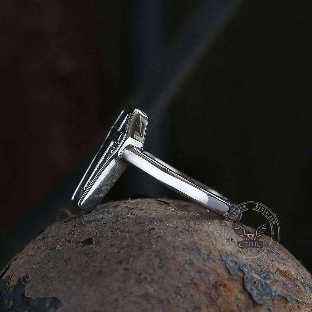 Cross And Coffin Stainless Steel Ring 03 | Gthic.com