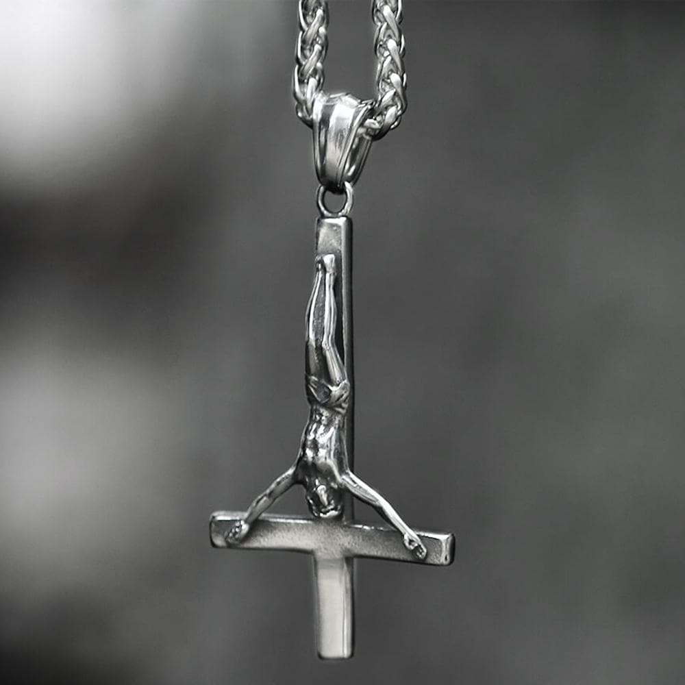 Cross of Saint Peter Stainless Steel Pendant