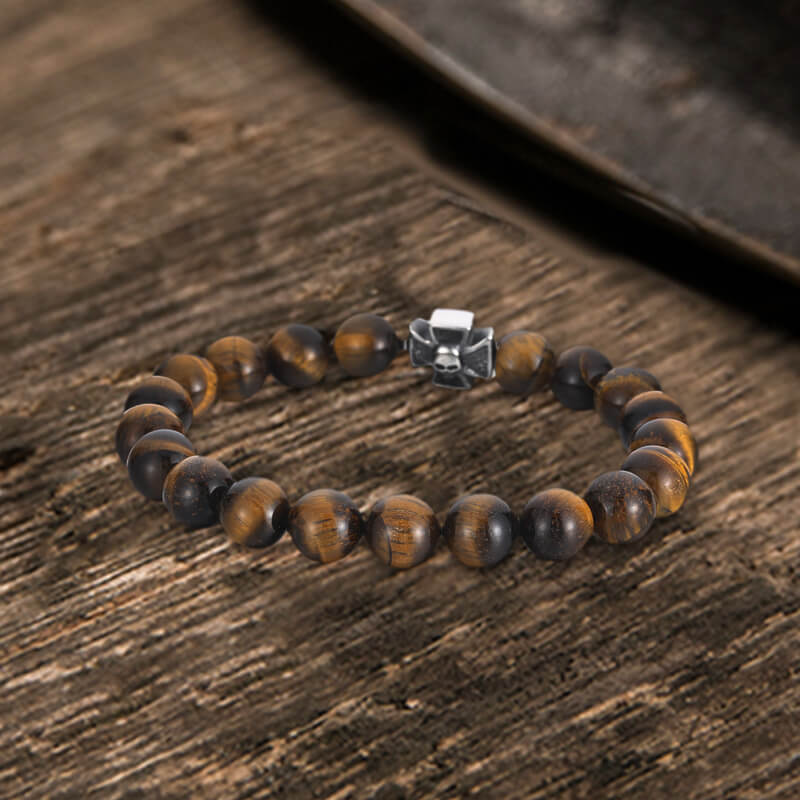 Men's Celtic Tigers Eye Bracelet, Beaded Bracelet