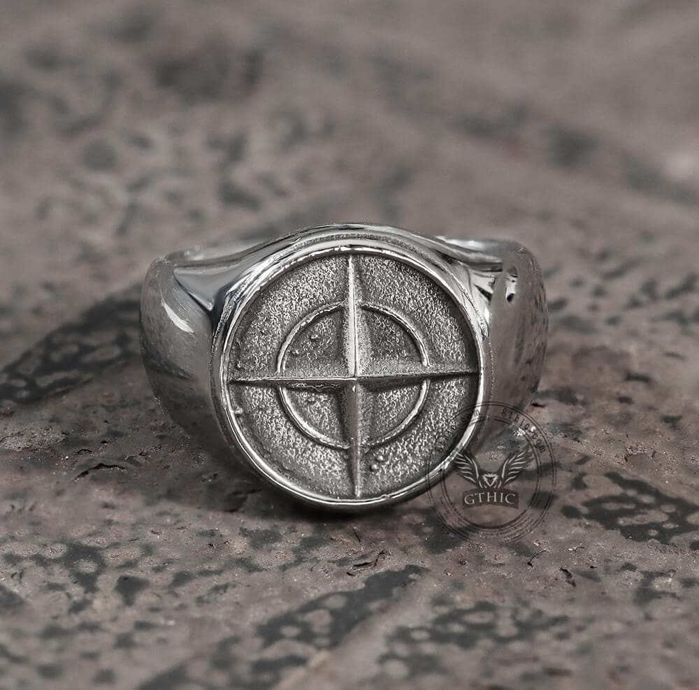 Cross Star Pattern Stainless Steel Ring | Gthic.com