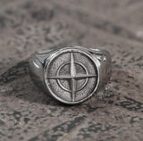 Cross Star Pattern Stainless Steel Ring | Gthic.com